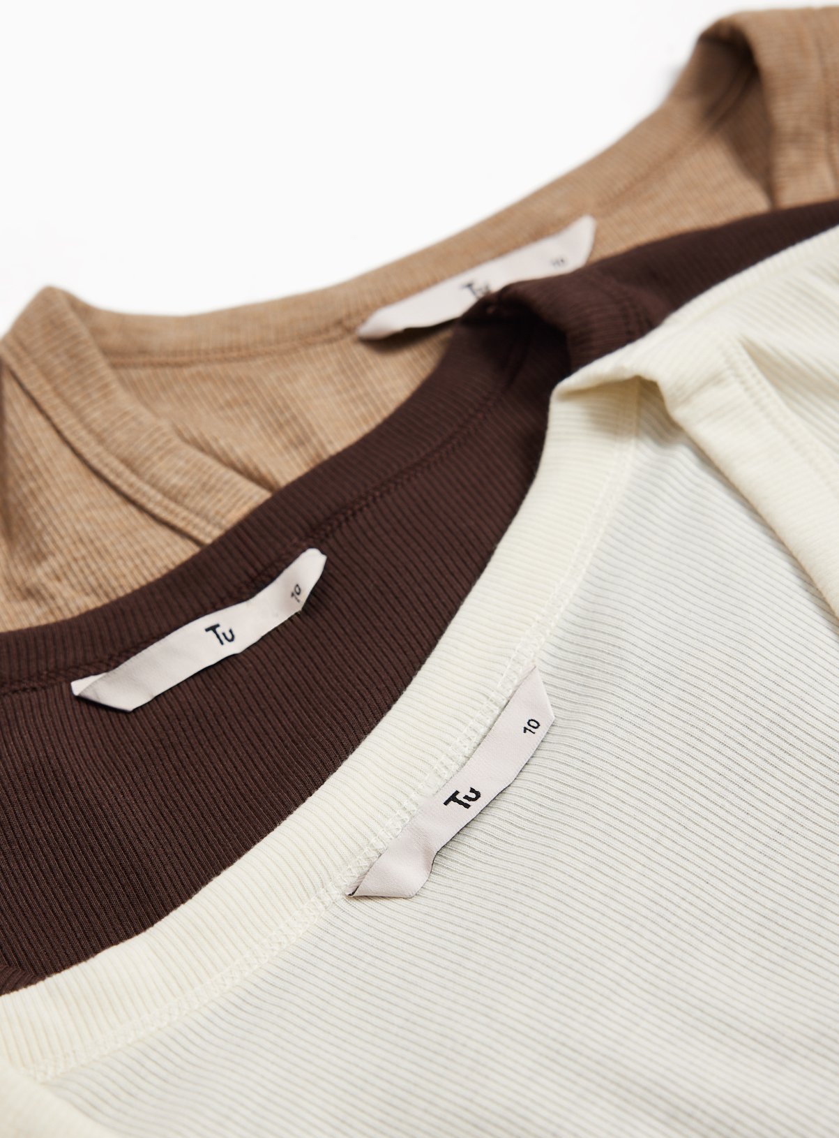 Long Sleeve V-Neck Ribbed T-Shirts 3 Pack  6 - Image 2 thumbnail